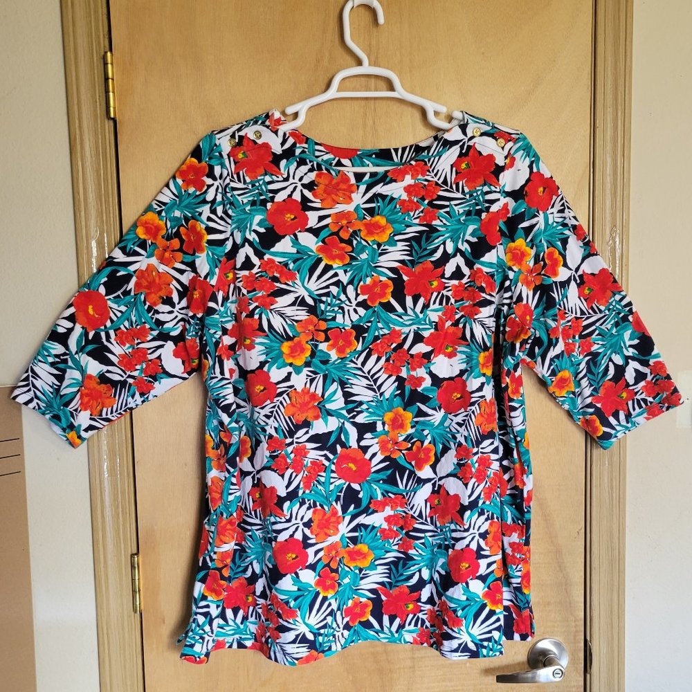 Jessica London 30/32 4X Colorful Island Floral Top